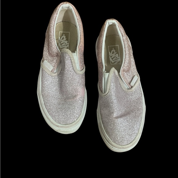 Pink glitter sparkle slide in vans sz 2 fun easy to wear all seasons - Picture 2 of 5